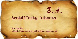 Benkóczky Alberta névjegykártya